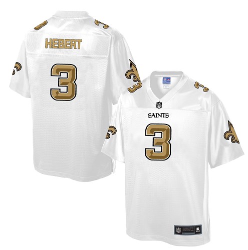 Men's Game Bobby Hebert Nike Jersey White - #3 Pro Line Fashion NFL New Orleans Saints
